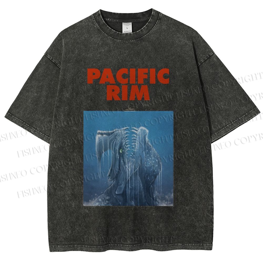 Unisex Pacific Rim Kaiju Printed Washed Tee