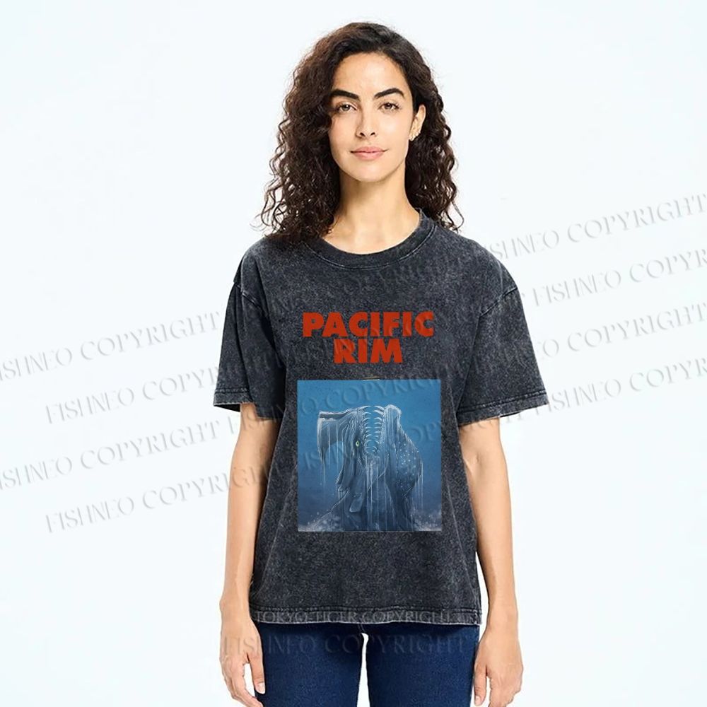 Unisex Pacific Rim Kaiju Printed Washed Tee