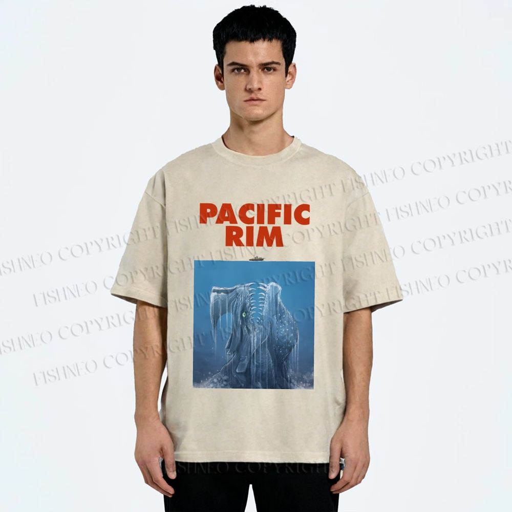 Unisex Pacific Rim Kaiju Printed Washed Tee