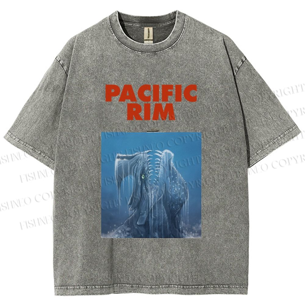 Unisex Pacific Rim Kaiju Printed Washed Tee