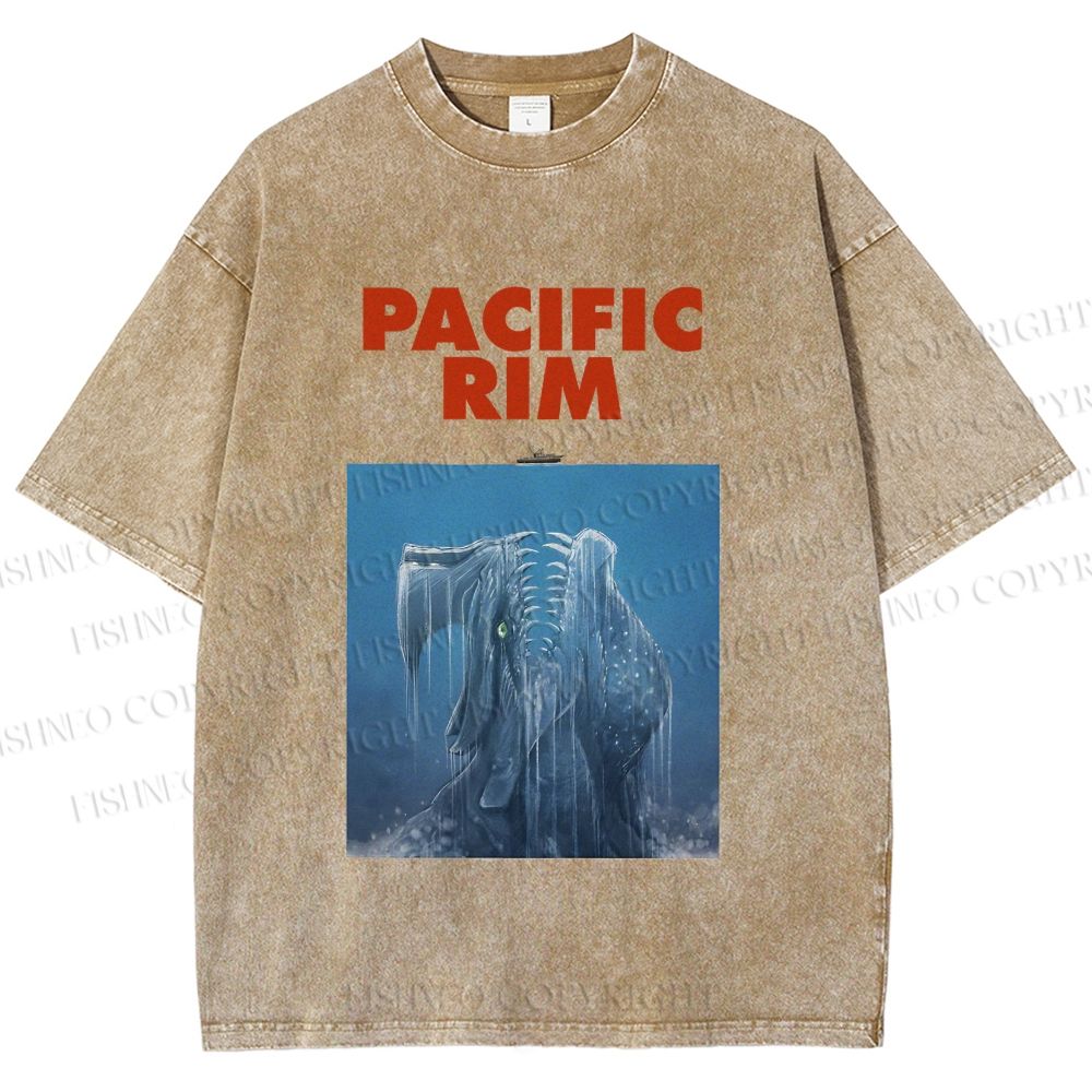 Unisex Pacific Rim Kaiju Printed Washed Tee