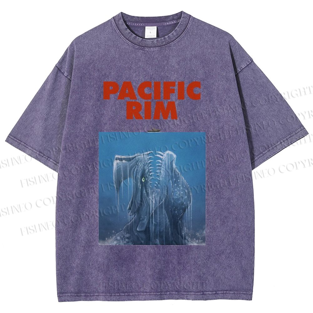 Unisex Pacific Rim Kaiju Printed Washed Tee