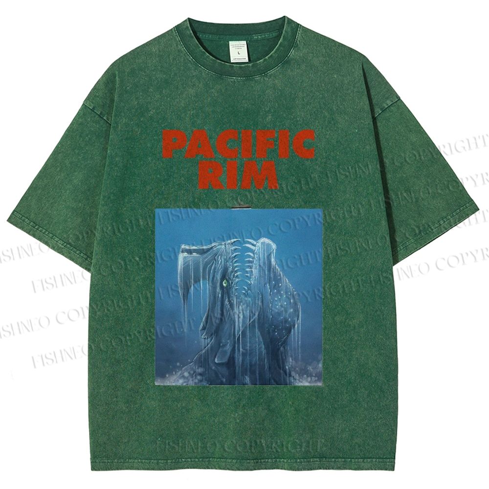 Unisex Pacific Rim Kaiju Printed Washed Tee