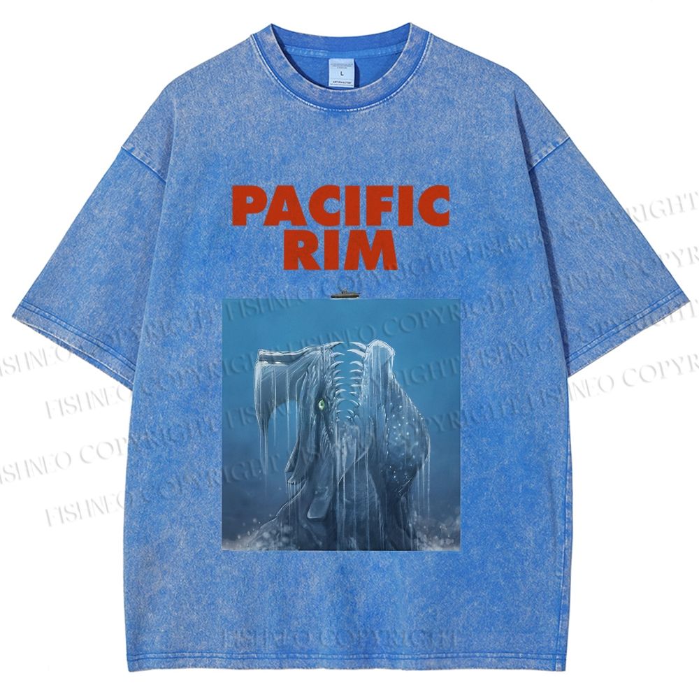 Unisex Pacific Rim Kaiju Printed Washed Tee