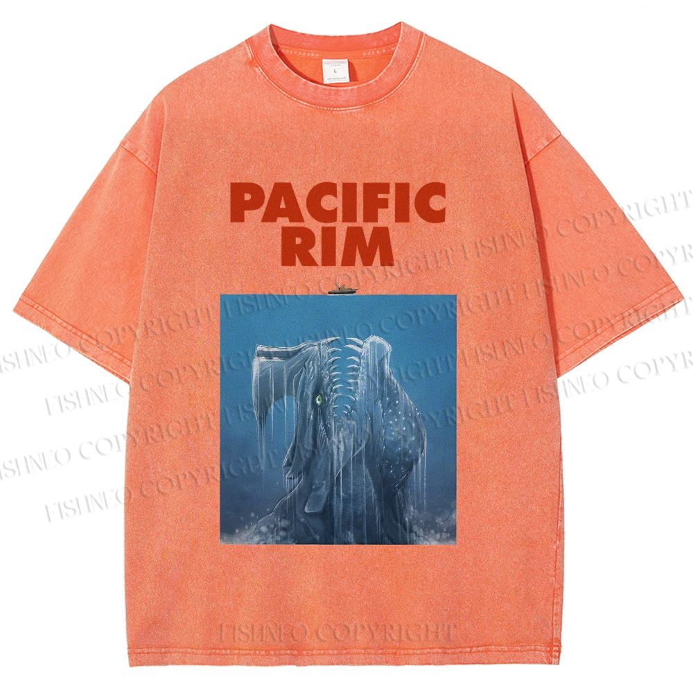 Unisex Pacific Rim Kaiju Printed Washed Tee