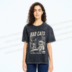 Unisex Bad Cats: Nine Lives Only Printed Washed Tee
