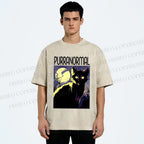 Unisex Midnight Haunt Cat Printed Washed Tee
