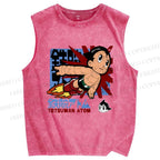 Unisex Astro Boy Printed Washed Tank Top