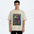Unisex Yayoi Kusama Colorful Eagle Printed Washed Tee
