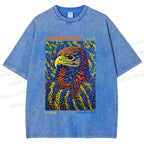 Unisex Yayoi Kusama Colorful Eagle Printed Washed Tee