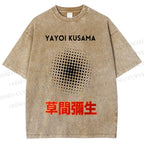 Unisex Yayoi Kusama Polka Dots Printed Washed Tee