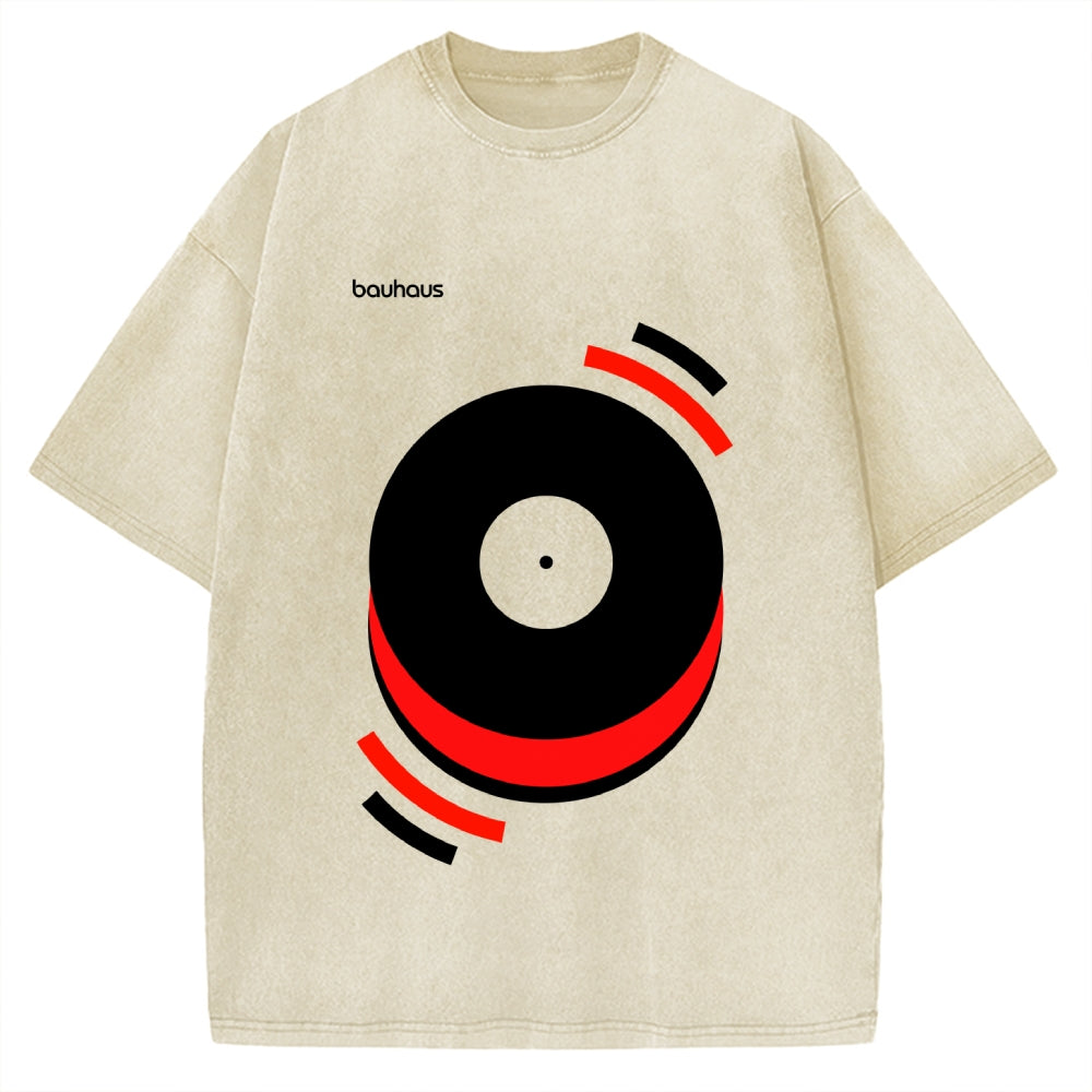 Unisex Bauhaus Musical Happiness Printed Washed Tee