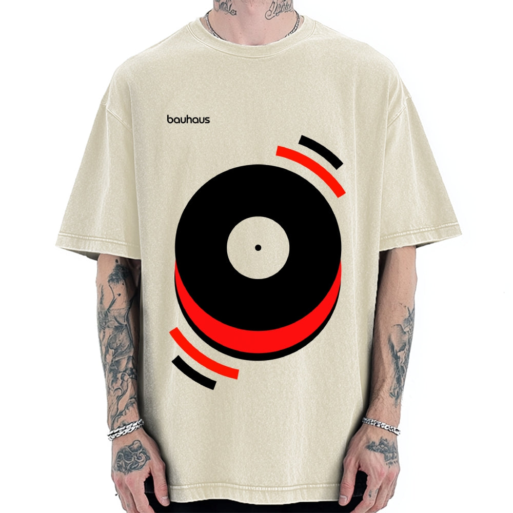 Unisex Bauhaus Musical Happiness Printed Washed Tee