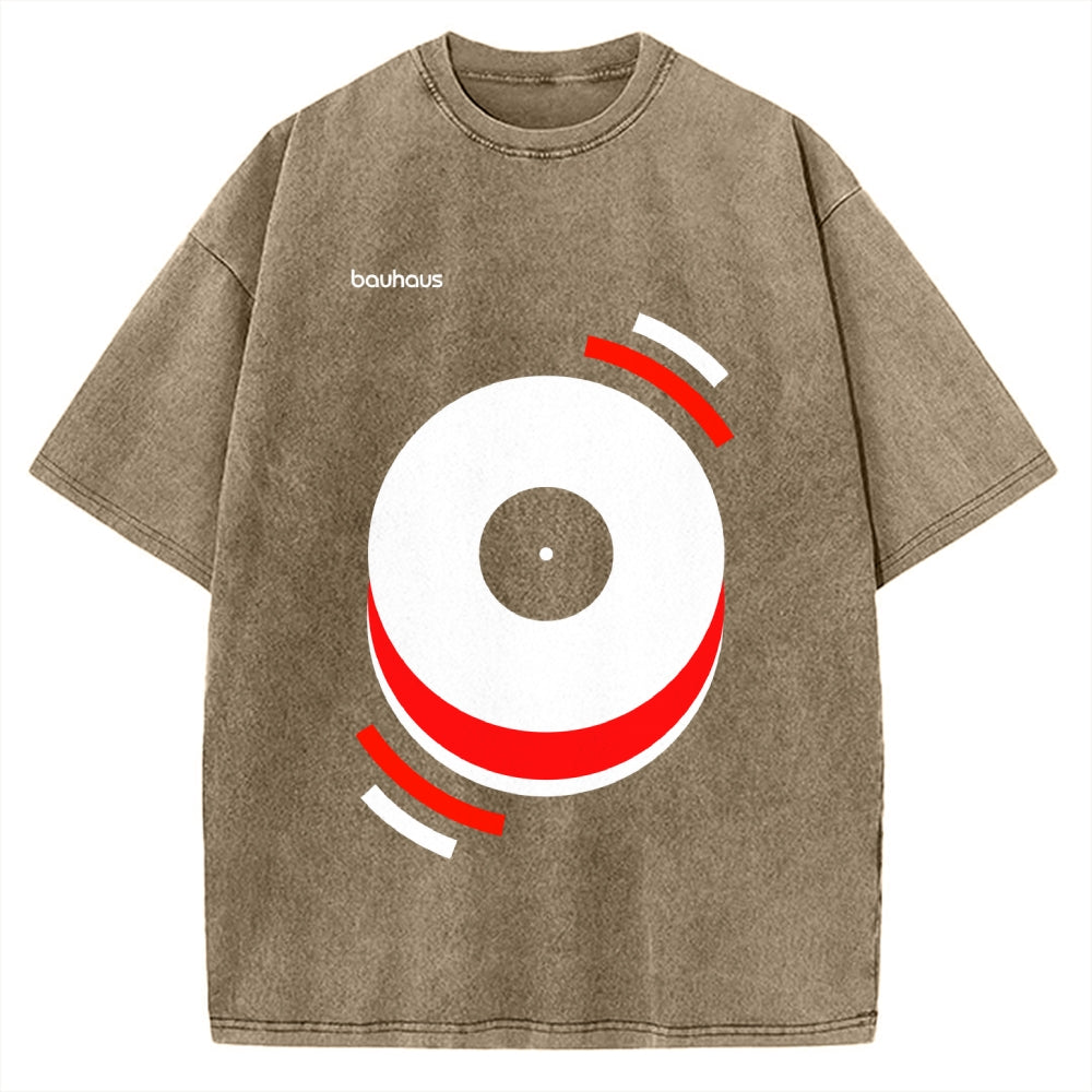 Unisex Bauhaus Musical Happiness Printed Washed Tee