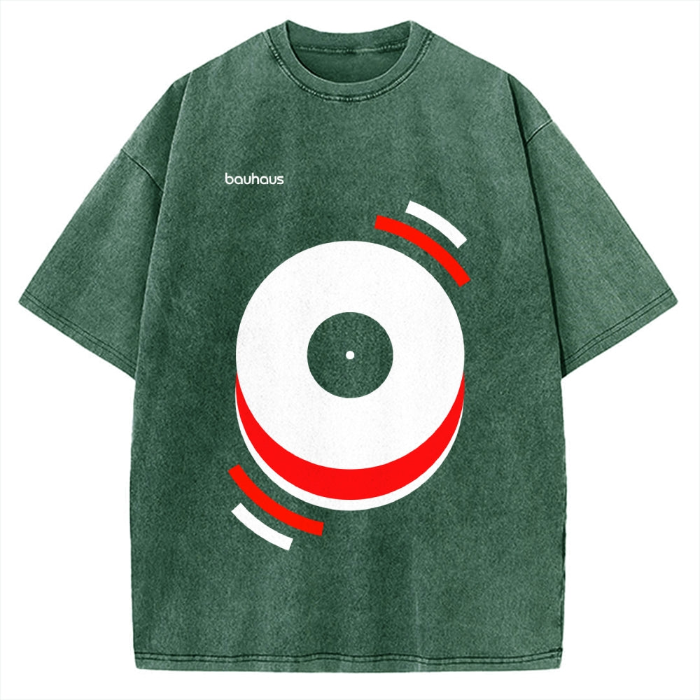 Unisex Bauhaus Musical Happiness Printed Washed Tee