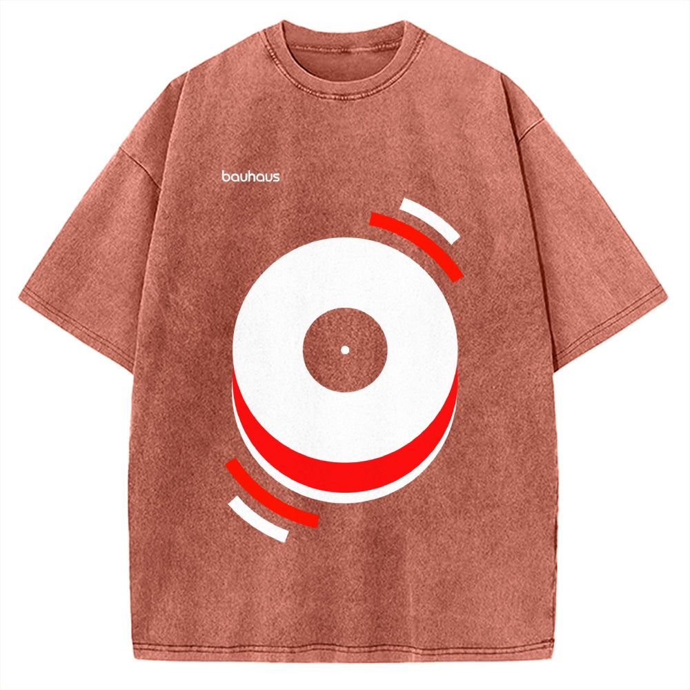 Unisex Bauhaus Musical Happiness Printed Washed Tee