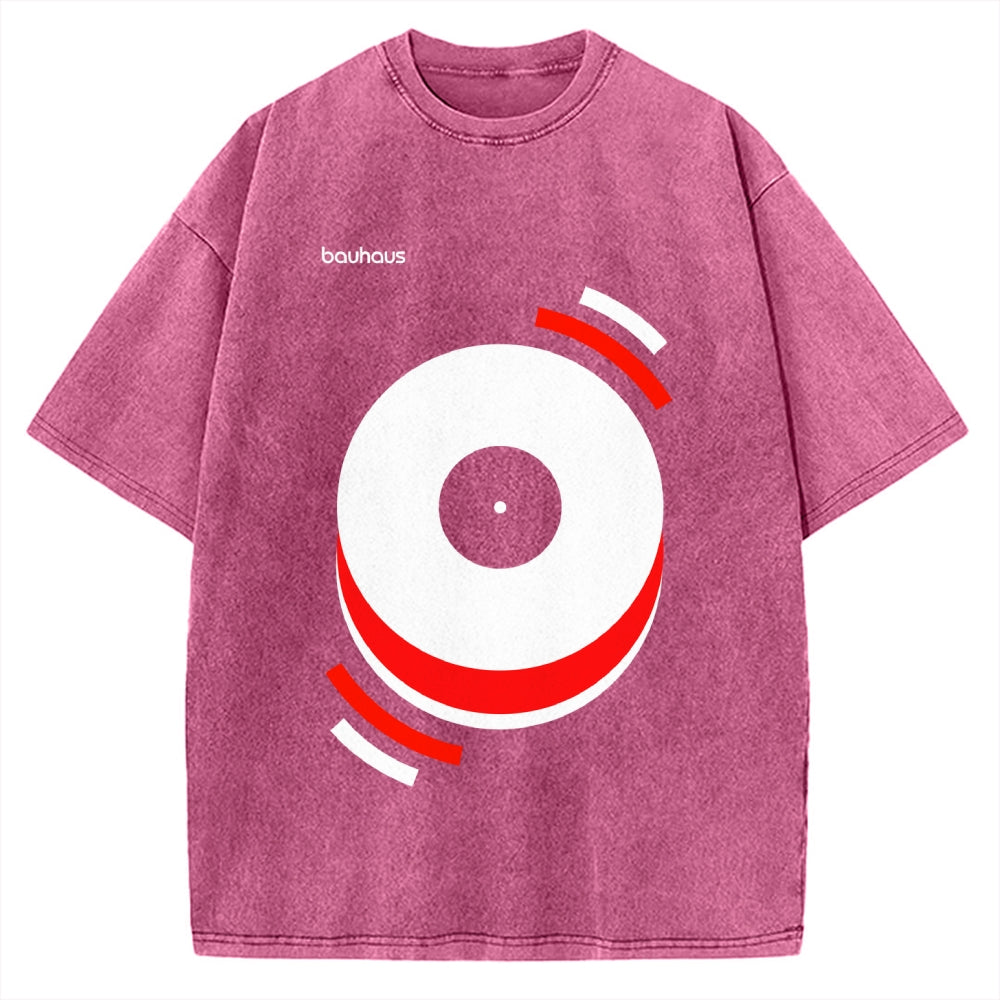 Unisex Bauhaus Musical Happiness Printed Washed Tee