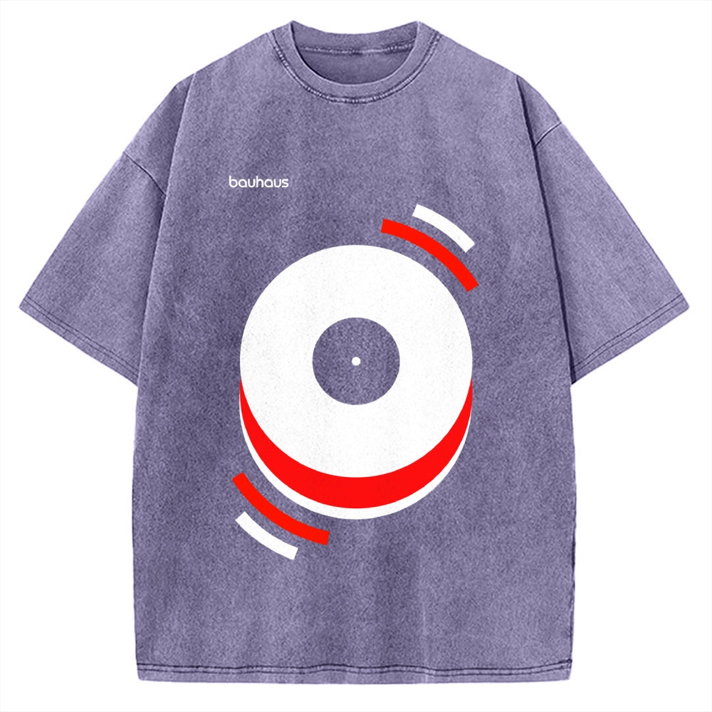 Unisex Bauhaus Musical Happiness Printed Washed Tee