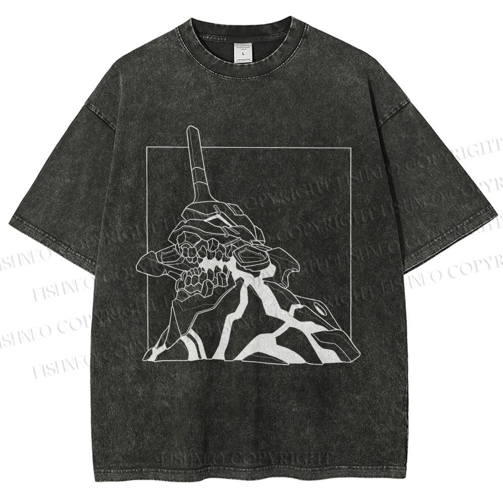 Unisex Evangelion Unit-01 Printed Washed Tee