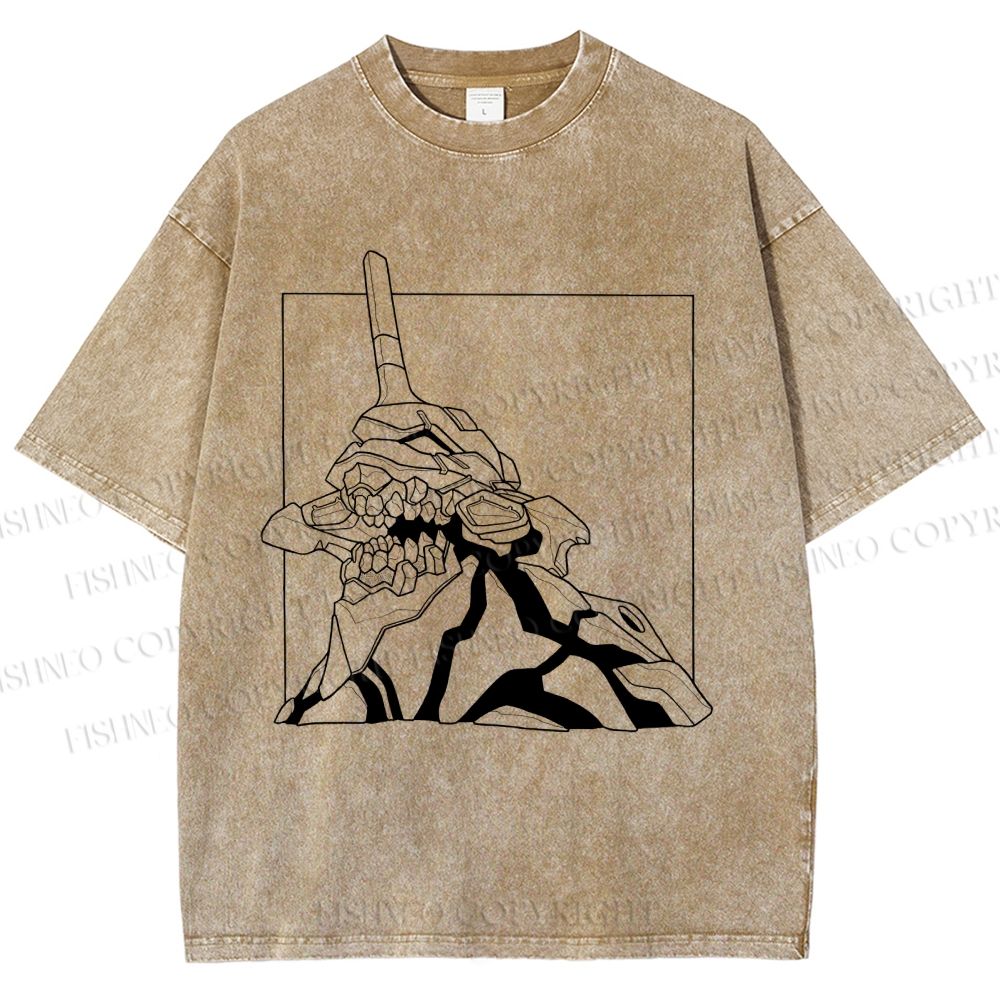 Unisex Evangelion Unit-01 Printed Washed Tee