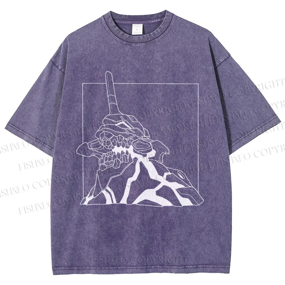 Unisex Evangelion Unit-01 Printed Washed Tee