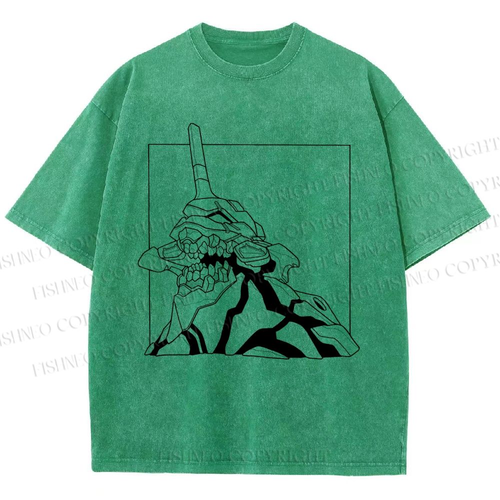 Unisex Evangelion Unit-01 Printed Washed Tee