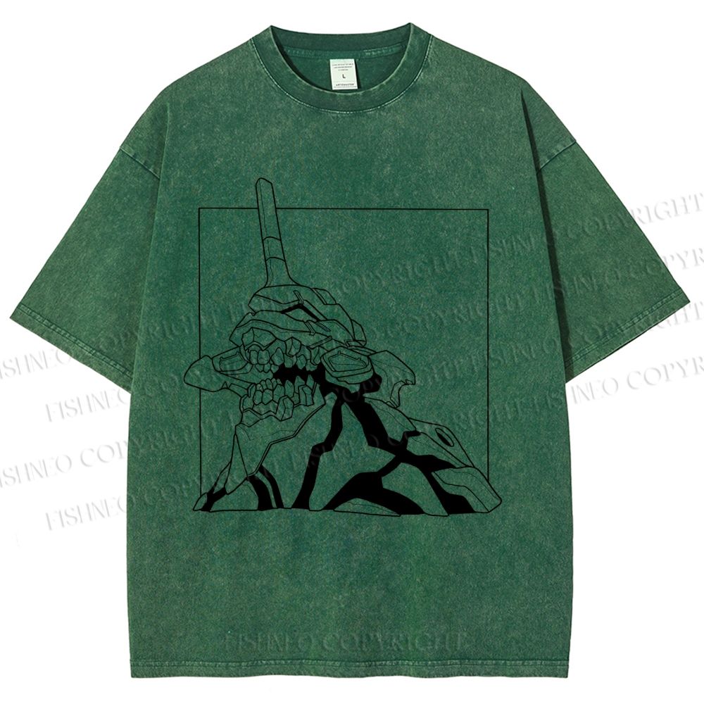 Unisex Evangelion Unit-01 Printed Washed Tee