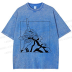 Unisex Evangelion Unit-01 Printed Washed Tee