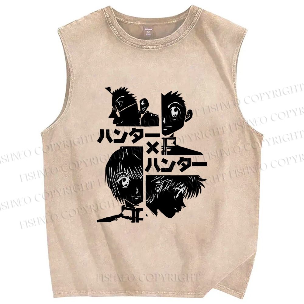Unisex Hunter x Hunter Printed Washed Tank Top