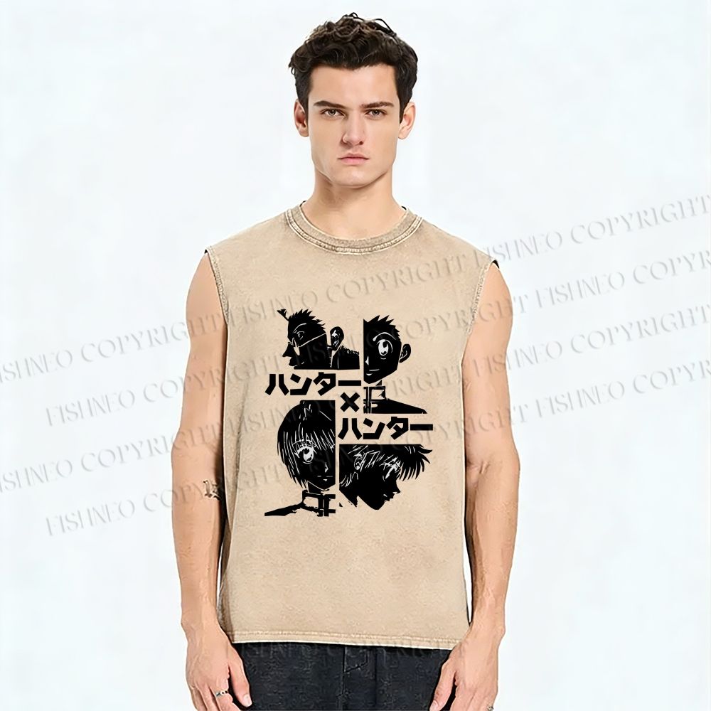 Unisex Hunter x Hunter Printed Washed Tank Top