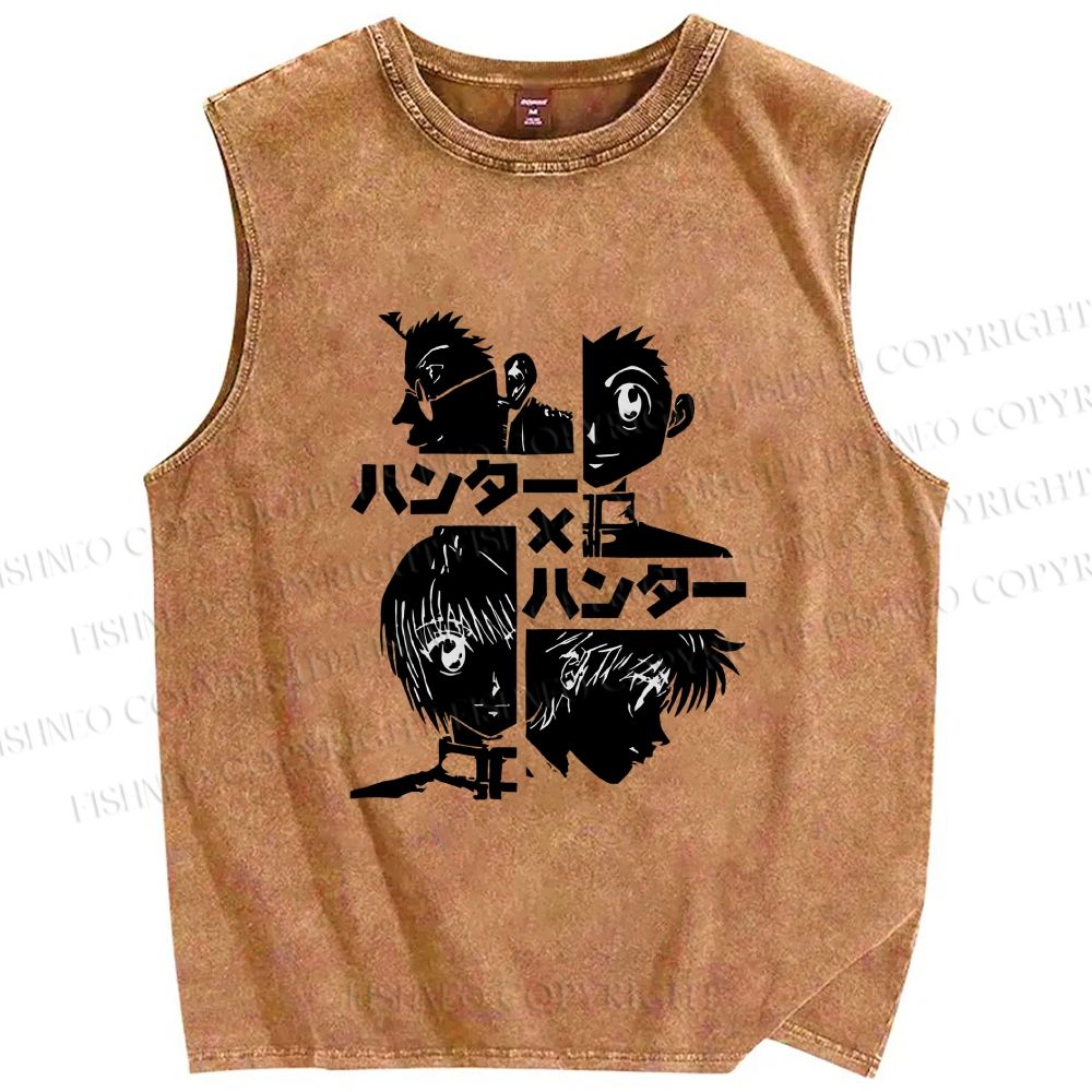 Unisex Hunter x Hunter Printed Washed Tank Top