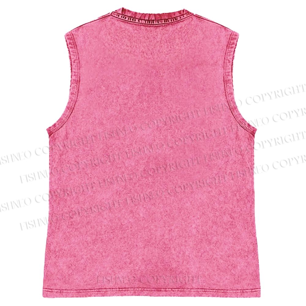 Unisex Stay Positive Printed Washed Tank Top