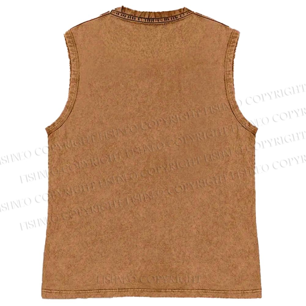 Unisex Yayoi Kusama Leopard Printed Washed Tank Top