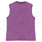 Unisex Ramen Cat Printed Washed Tank Top