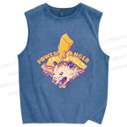 Unisex Opossum Flash Power Anger Printed Washed Tank Top