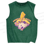 Unisex Opossum Flash Power Anger Printed Washed Tank Top