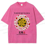 Unisex Yayoi Kusama Dots Printed Washed Tee