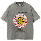 Unisex Yayoi Kusama Dots Printed Washed Tee
