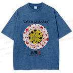 Unisex Yayoi Kusama Dots Printed Washed Tee