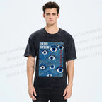 Unisex Yayoi Kusama Blue Eyes Printed Washed Tee
