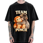 Unisex Monkey Team Punch Printed Washed Tee