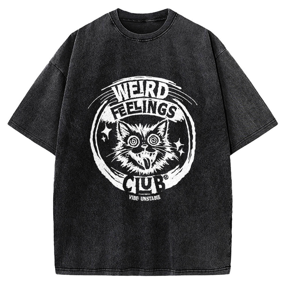 Unisex Weird Feelings Club Printed Washed Tee