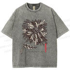 Unisex Yayoi Kusama Polka Dots Flower Printed Washed Tee