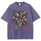 Unisex Yayoi Kusama Polka Dots Flower Printed Washed Tee