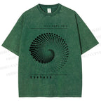 Unisex Bauhaus Rotating Circle Printed Washed Tee