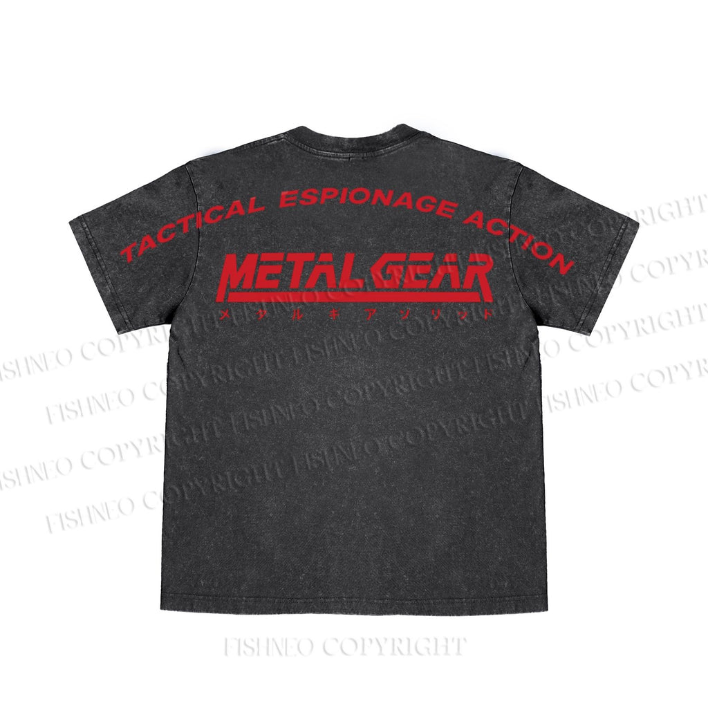 Metal Gear Solid Cyborg Ninja Printed Washed T Shirt
