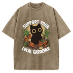 Unisex Support Your Local Gardener Printed Washed Tee