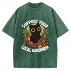 Unisex Support Your Local Gardener Printed Washed Tee