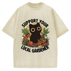 Unisex Support Your Local Gardener Printed Washed Tee