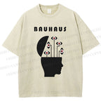 Unisex Bauhaus Creative Eyes Printed Washed Tee